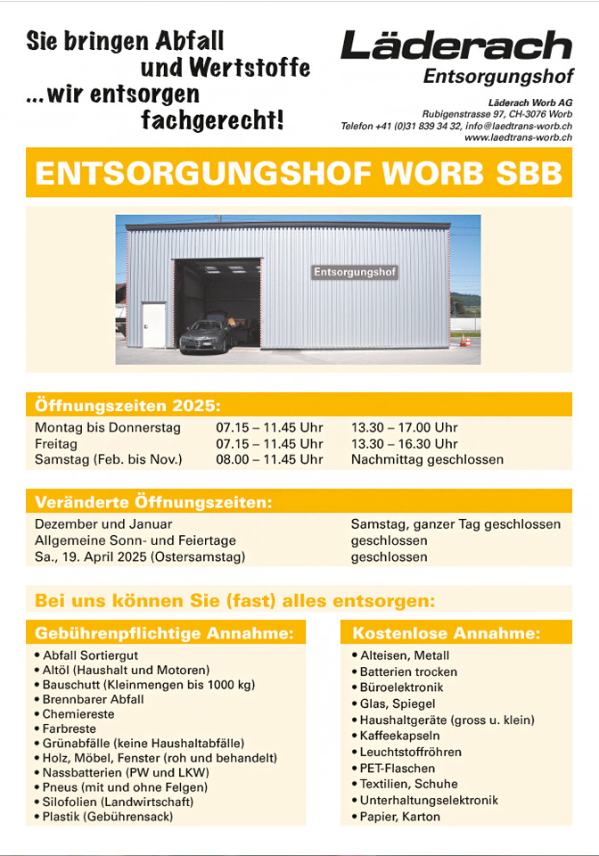 Flugblatt Entsorgungshof Läderach